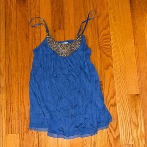 Candie’s XS Blue Sleeveless Top with Beaded Detail